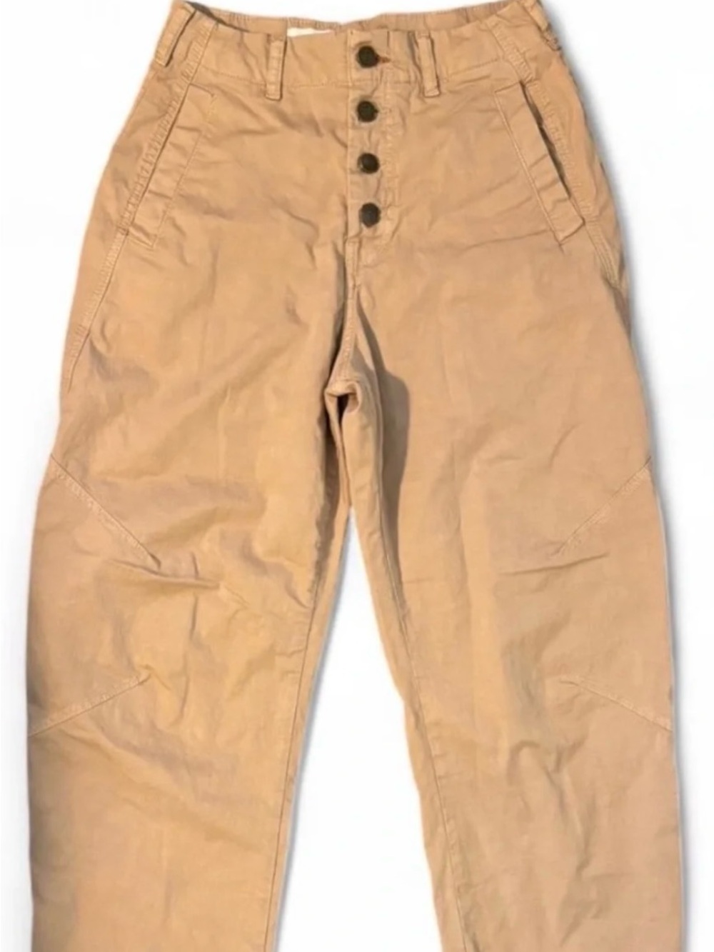 Anthropologie Pilcro - Khaki Button Fly Barrel Leg Pants